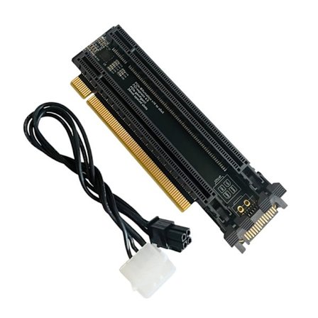 PCIe-Bifurcation x16 - x8x8 PCIE4.0 x16 1 - 2 Gen4 Card SATA/4P power