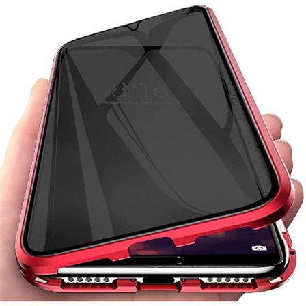 Anti-peep magneettinen läpinäkyvä kaksisuuntainen karkaistu lasinen suojakotelo yhteensopiva Samsung Galaxy S22 Ultran kanssa