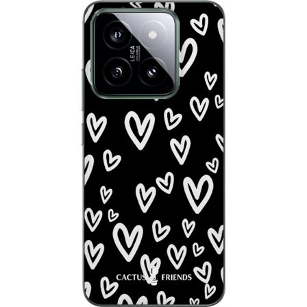 Kompatibelt Mobilskal till Xiaomi Xiaomi 14 Cactus and Friends - Handdrawn Love Chaos