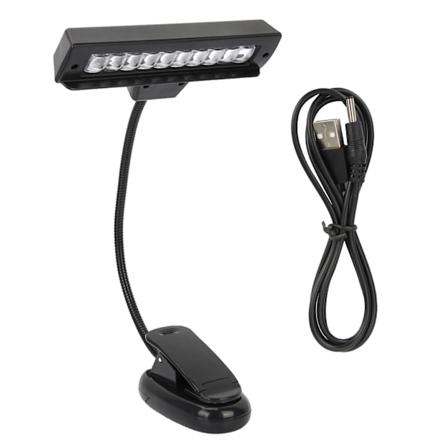 Bærbar Orkester Musikstandlys Fleksibel Hals Klip På USB Læsning LED Lampe
