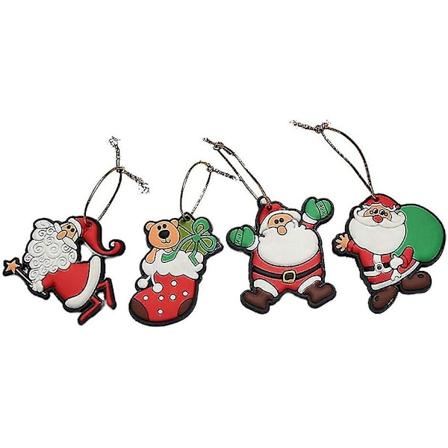 4 stycken Mini Resin Julgransdekorationer Ängel, Snögubbe och Pepparkaksgubbe