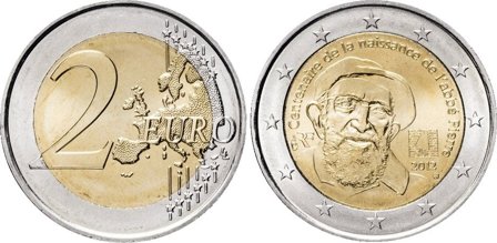 Frankrig 2012 - Abbé Pierre - 2 euro mønt