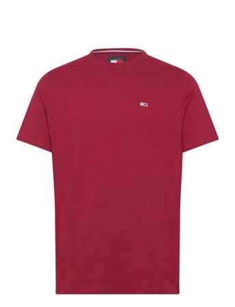 Tjm Slim Rib Detail Tee Tops T-Kortærmet Skjorte Red Tommy Jeans