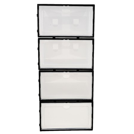 4 stk oppbevarings skuffer arrangør gjennomsiktig skoeske skuffetype sko oppbevaringsboks gjennomsiktig sko oppbevaringsbokser plast sko 