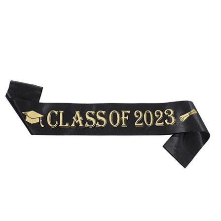 2023 Graduation Sash Graduated Satin BLACK