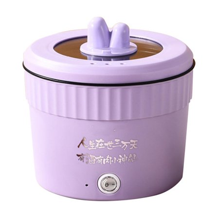 1,5L Elektrisk Hot Pot Multifunksjonell Elkomfyr 18cm Husholdningsstudentsovesal Rask Ramen Nuddelkoker AU-kontakt Lilla