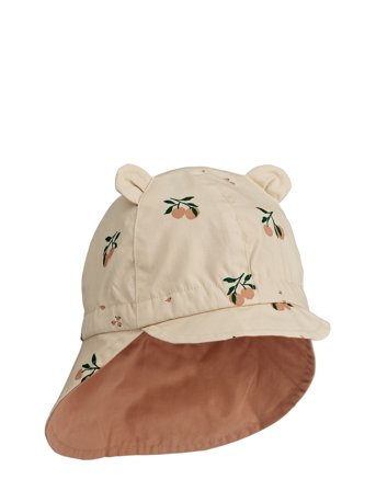 Liewood Gorm Reversible Sun Hat With Ears - Coral - 1-2Y