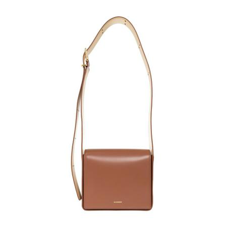 Jil Sander, Leather shoulder bag Bruin, Dames, Maat:ONE Size,leer,print