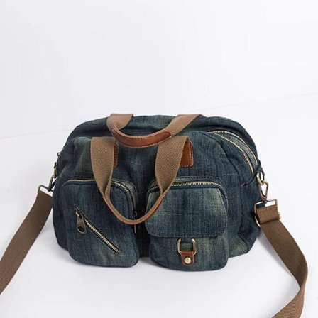 2022 Designer Vardagsväska Ljusblå Jeans Handväskor Dam Jeansväska Kvalitets Axelväska med Långa Remmar~02166