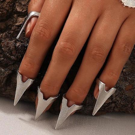 2024 4 stk Neo-gotiske fingertuppringer for kvinner og menn Punk leddring Personlighet Rock Hip-hop klo ring Jenter geometrisk stil Fest smykker