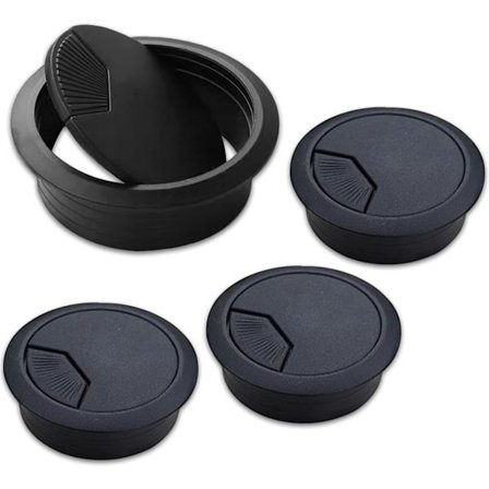 Skrivbord Kabel Genomföring, 4 st Svart Skrivbord Genomföring Sladd Kabel, Skrivbord Bord Genomföring Kabelhållare för Hem och Kontor Bordsyta Port 