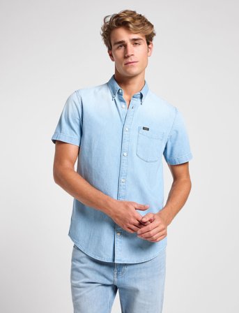 Lee Jeans Lee Button Down Ss - Blue - L