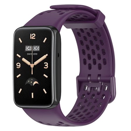 Xiaomi Mi Band 7 Pro silikoninen ranneke - Musta / Tumma Violetti
