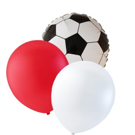 Favorithold- 21 balloner for alle rigtige fodboldfans. MultiColor Röd-Vit