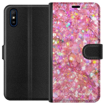 Kompatibelt Lommeboketui til Xiaomi Xiaomi Redmi 9A Cactus and Friends – PinkGlitter