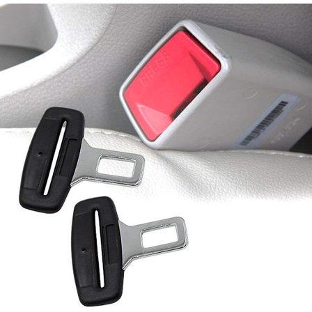 2 st bältesklämma i metall och plast