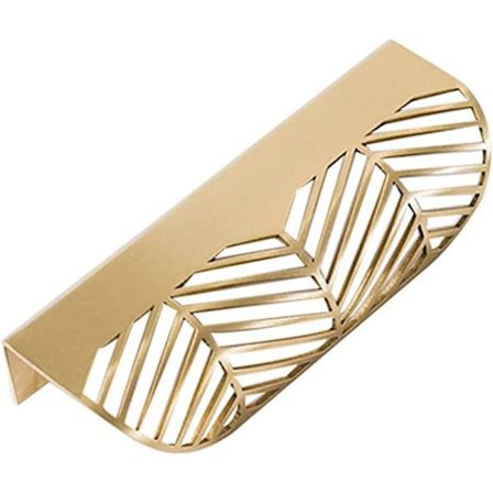 Guld skåpshandtag 4 st Bladform Guld Mässing Skåphandtag Möbelhandtag Kök Dörr Koppar Låddragknoppar Hårdvara Lådknoppar Dr