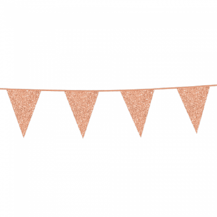 Flaggbannera glitter rosegull 6 meter