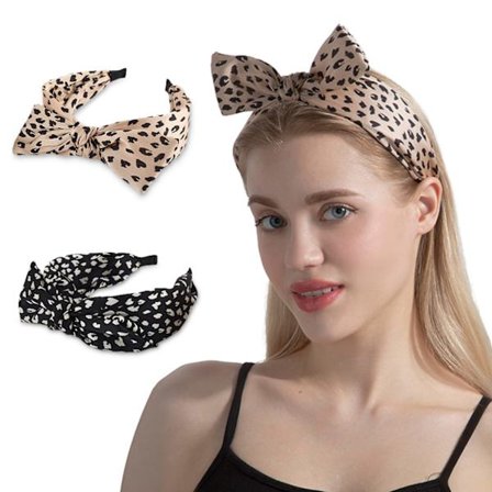 Hovedbånd til kvinder og piger - Fashion Wide Headband Leopard Knotted H