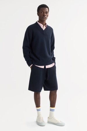 Soft Goat - Men's Shorts - Men cashmere sweater - XL - Navy