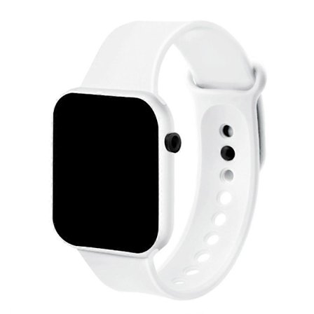 Vanntett digital elektronisk klokke for barn, gutter, jenter, LED-klokker, sportsklokke (Hvit)