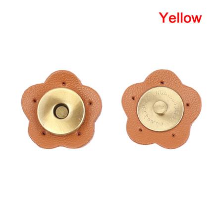 Bagasjeveske Magnetiske knapper for kvinner Håndlaget DIY-veske Acc Yellow
