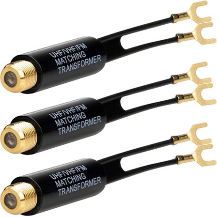 Ancable Matchande Transformator, 3-pack Guldpläterad - 75 Ohm till 300 Ohm A