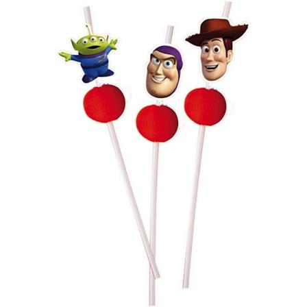 Toy Story-figurer Engångssugrör (6-pack) En Storlek Vit White/Red One Size