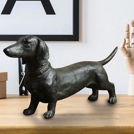 Dvergpinscher Statue Hagedekor, Stående Dvergpinscher Hund Dekorasjon Antikk Stil Harpiks Håndverk Hundeeier Gave til Hage Patio Plen Hagegård Hjem 