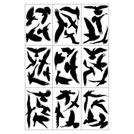 9 ark statiske vindusfolier mot fuglekollisjoner