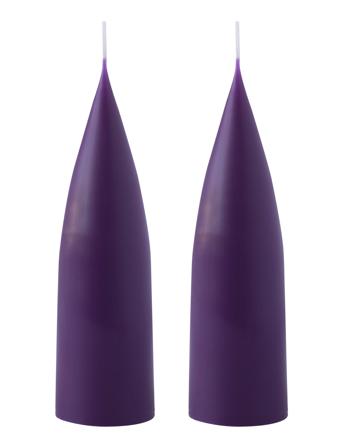 Hand Dipped C -Shaped Candles, 2 Pack Home Decoration Candles Block Candles Purple Kunstindustrien