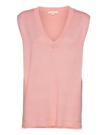 Srmarla V-Neck Loose Fit Knit Vest Pink Soft Rebels