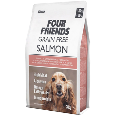 FourFriends - Dog Grain Free Salmon - Derma Coat 3 kg - Hund - Hundefôr & hundemat - Tørrfôr for hund - ZOO.no