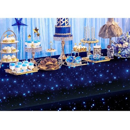 3 stk. Stjerneduk til bursdagsfest, vanntett og oljebestandig PEVA-duk, engangsbruk duk til fest, 54x108 tommer