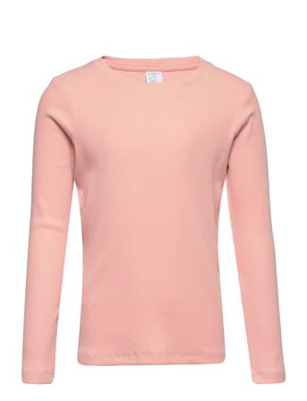 Top L S Basic Rib T-shirts Long-sleeved T-shirts Rosa Lindex