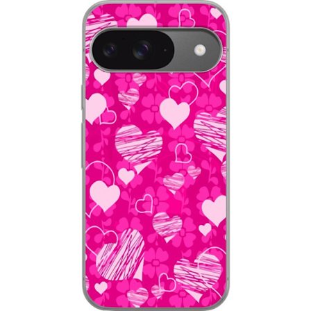 Kompatibel Mobilcover til Google Google Pixel 9 PopHjerteMønster