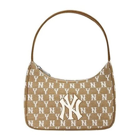 MLB Vintage Underarm Casual Axelväska Denim Satchel Handväska Khaki