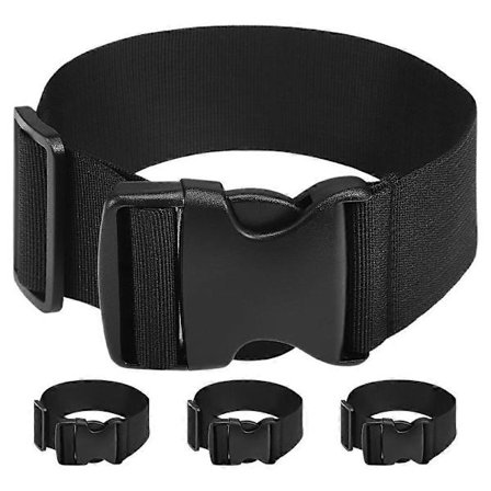4 stk. justerbare nylonspænderemme til tasker, bagage, rygsække, værktøjsbælteforlænger til rejser, camping, vandreture, sort 50 cm [BR]