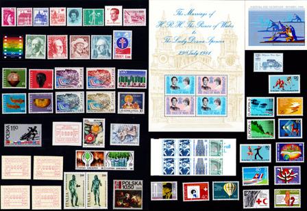 Europæiske lande - Frimærkepakke - Postfrisk