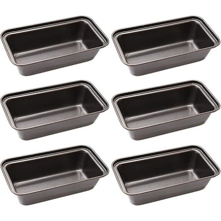 Brødform, 6 stk. Non-stick Mini Brødform Sæt Og Brødform, Kulstofstål Brødform Til Brød, Kager, Quiche Og Brownies