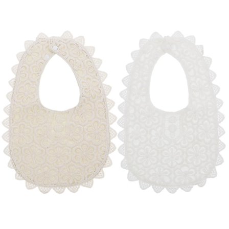 2 stk. førsteklasses slitesterke blonder falske krage-smekker blonder baby spytt smekker blonder baby smekker