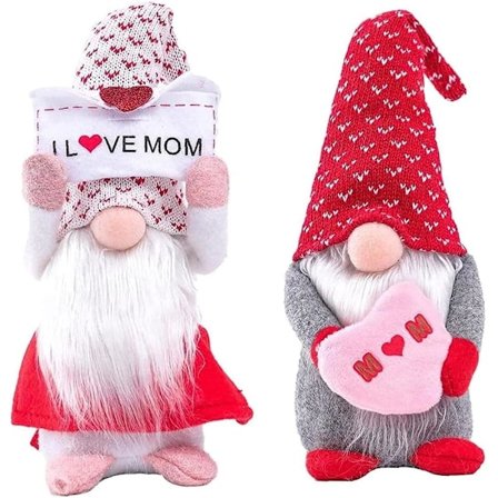 Mors Dag Presenter till Mamma "JAG ÄLSKAR MAMMA" Vårblommor Dvärg Tomte Elf Plyschleksak Gonk Ornament Mors Dag Dekoration Dvärg Ansiktslös Docka 