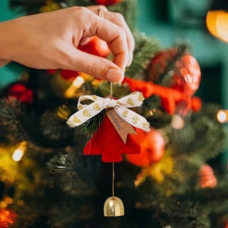 Juletræsklokke hængende klokke dørklokke dekoration julebil hængende vindspil gave juledekoration, juledekoration