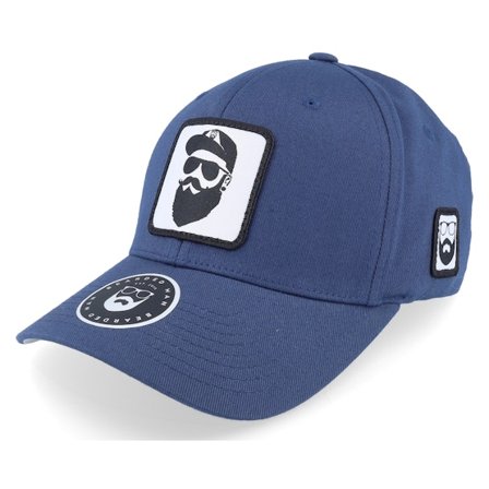 Bearded Man - Blu flexfit Cappellino - Cap Man Woven Patch Navy Flexfit @ Hatstore