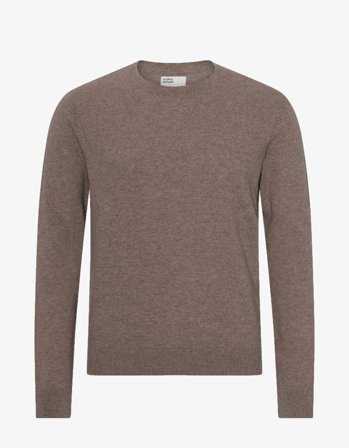 Light Merino Wool Crew - Warm Taupe - L