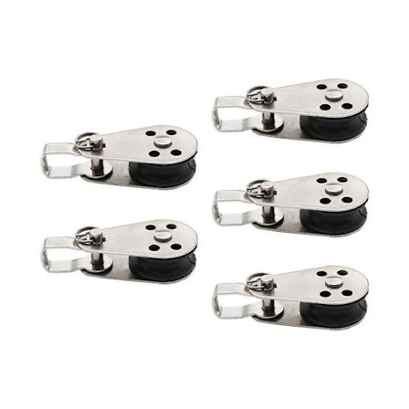 5 Stykker Rustfrit Stål Trisse Nylon Trisse Sejlbåd Fartøj Trisse Nylon Reb Trisse Gyngende