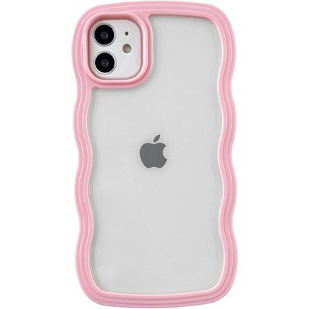 Söpö Aaltoileva Kuvio Iskunkestävä Pehmeä Yhteensopiva iPhone Suojakotelo (Pinkki, iPhone 11)