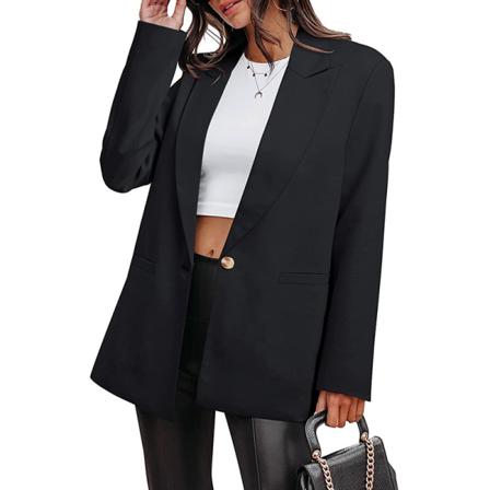 Kvinnor Långärmade Business Jackor Enfärgad Cardigan Jacka