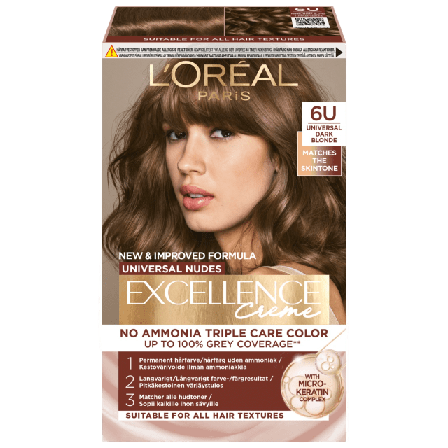 L'Oréal Paris Excellence Universal Nudes 6U Dark Blonde Hårfärg Unisex Beige ONESIZE