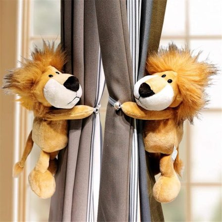 2 stk. Dyre Gardin Holdere 20 cm/8" Skovdyr Udstoppede Tegneserie Gardin Holder